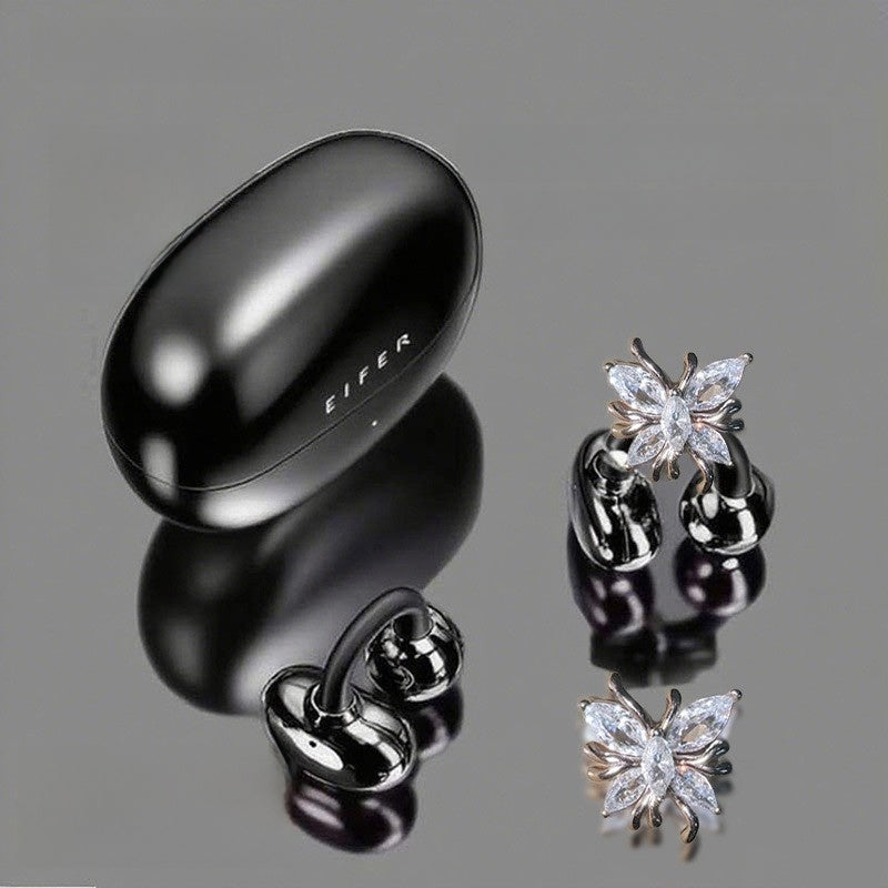 Auriculars Bluetooth sense fil amb clip d'orella de papallona