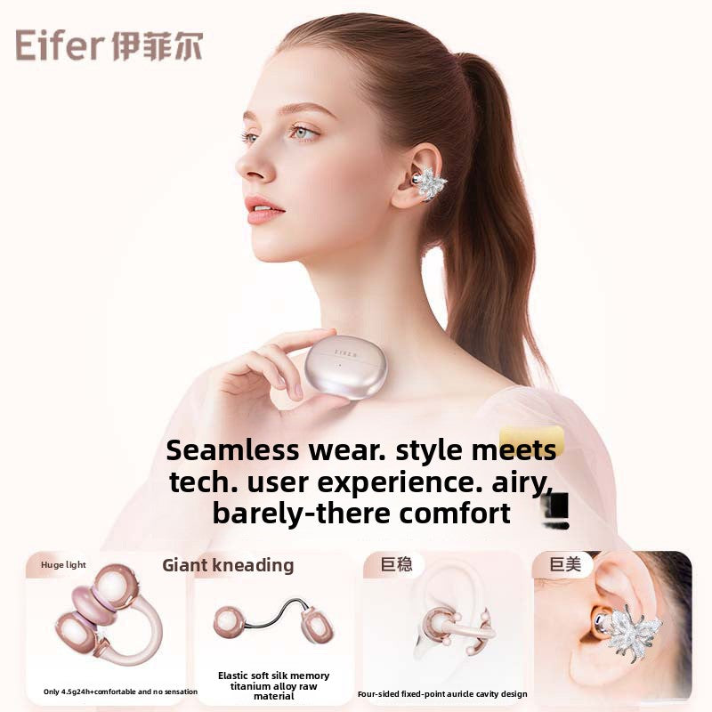 Butterfly Ear Clip Wireless Bluetooth Earphones