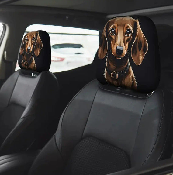 Capa de Encosto de Cabeça com Estampa de Caveira Preta para Carro, Estilo Elástico Universal, Divertida e Interessante