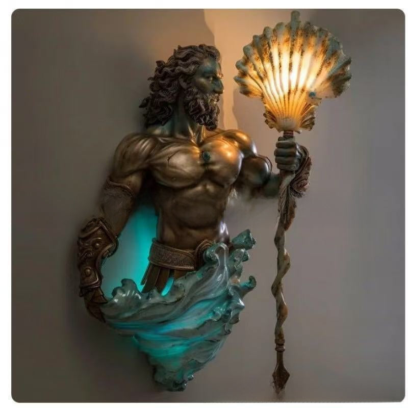 Lámpara de Pared de Resina Sirena – Decoración Náutica con Luz