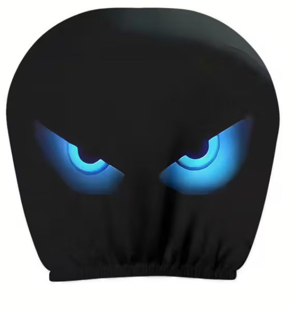 Capa de Encosto de Cabeça com Estampa de Caveira Preta para Carro, Estilo Elástico Universal, Divertida e Interessante