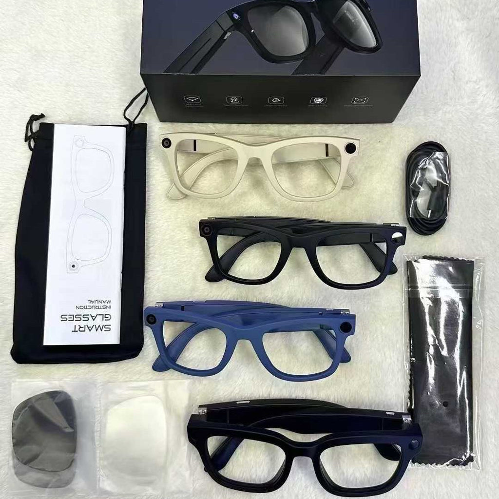 Occhiali Intelligenti E03 con Fotocamera e Traduzione