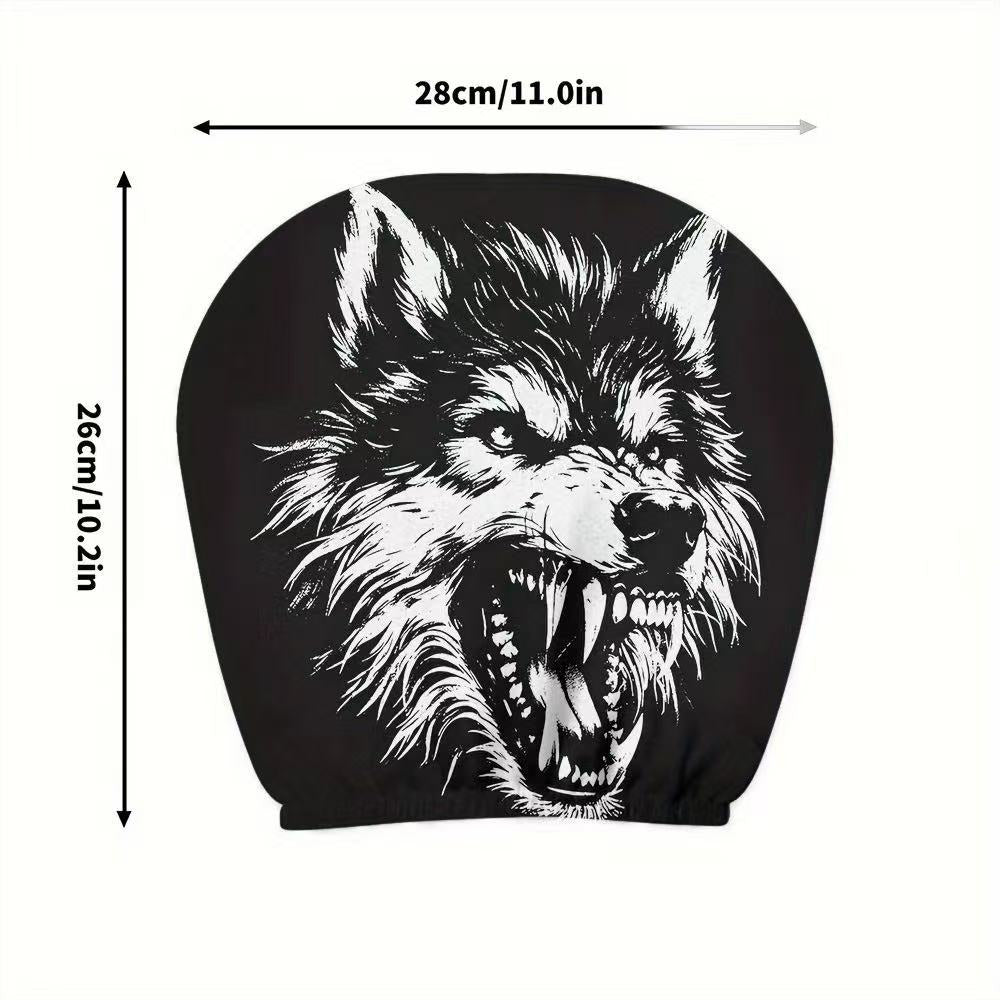 Capa de Encosto de Cabeça com Estampa de Caveira Preta para Carro, Estilo Elástico Universal, Divertida e Interessante