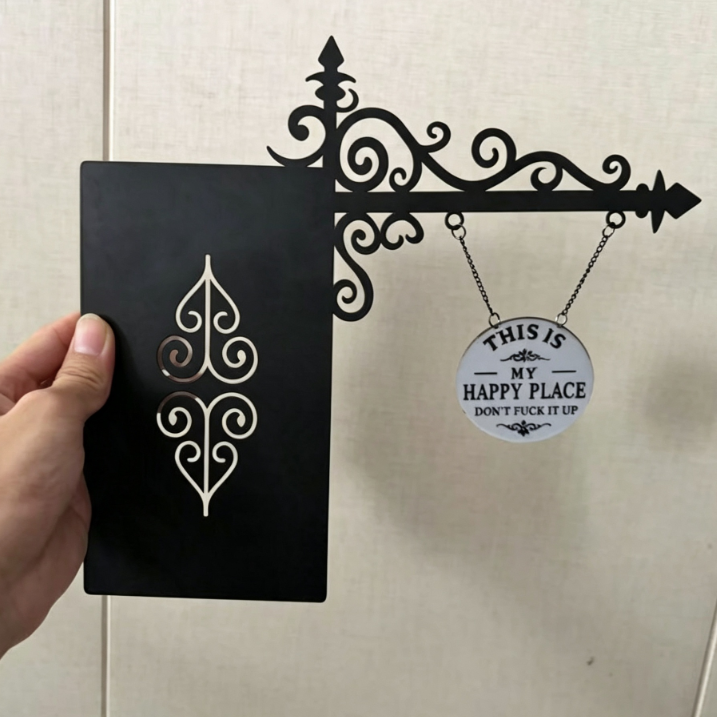 Lámpara decorativa de estantería con figura de fantasma en hierro