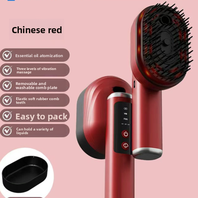 Electric Massage Comb with Spray and Red Light