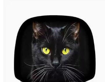 Capa de Encosto de Cabeça com Estampa de Caveira Preta para Carro, Estilo Elástico Universal, Divertida e Interessante
