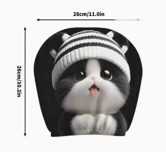 Capa de Encosto de Cabeça com Estampa de Caveira Preta para Carro, Estilo Elástico Universal, Divertida e Interessante
