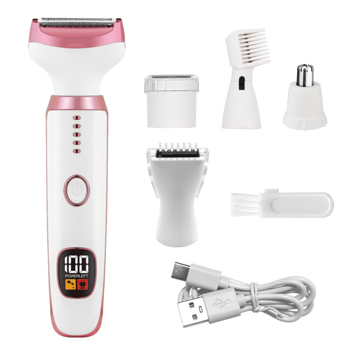 Afeitadora Eléctrica 5 en 1 para Hombre – Multifunción con Pantalla Digital y Recarga USB