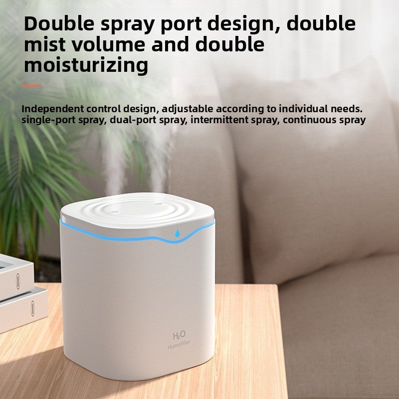Humidificador de Gran Capacidad 2L con Doble Salida de Vapor y Luz Ambiental