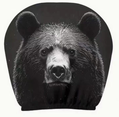 Capa de Encosto de Cabeça com Estampa de Caveira Preta para Carro, Estilo Elástico Universal, Divertida e Interessante