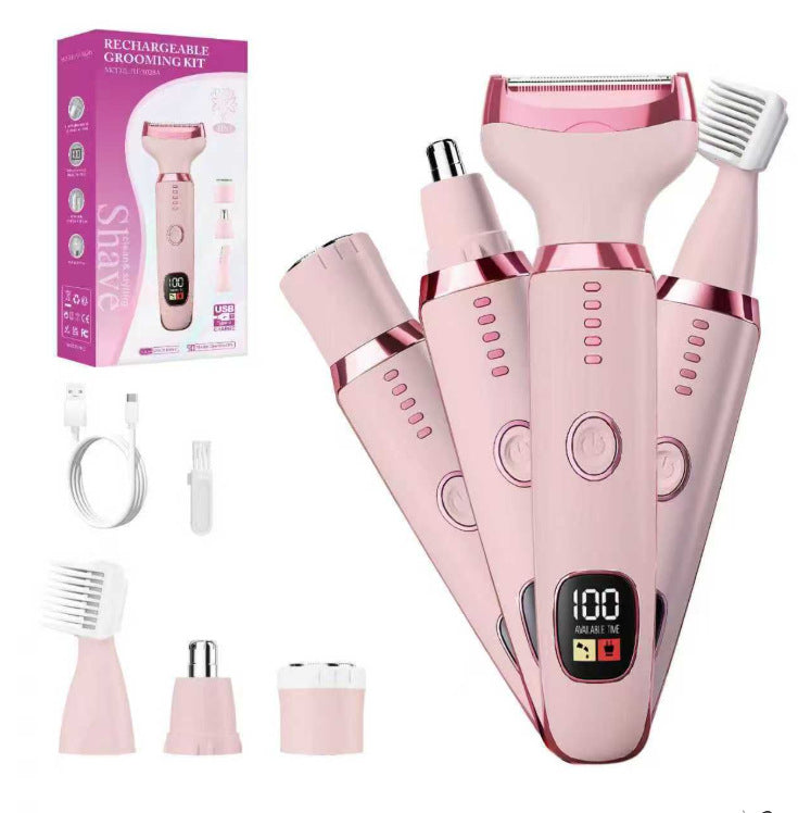 Afeitadora Eléctrica 5 en 1 para Hombre – Multifunción con Pantalla Digital y Recarga USB