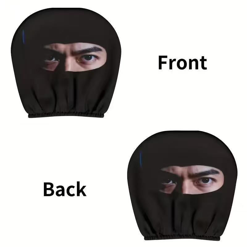 Capa de Encosto de Cabeça com Estampa de Caveira Preta para Carro, Estilo Elástico Universal, Divertida e Interessante