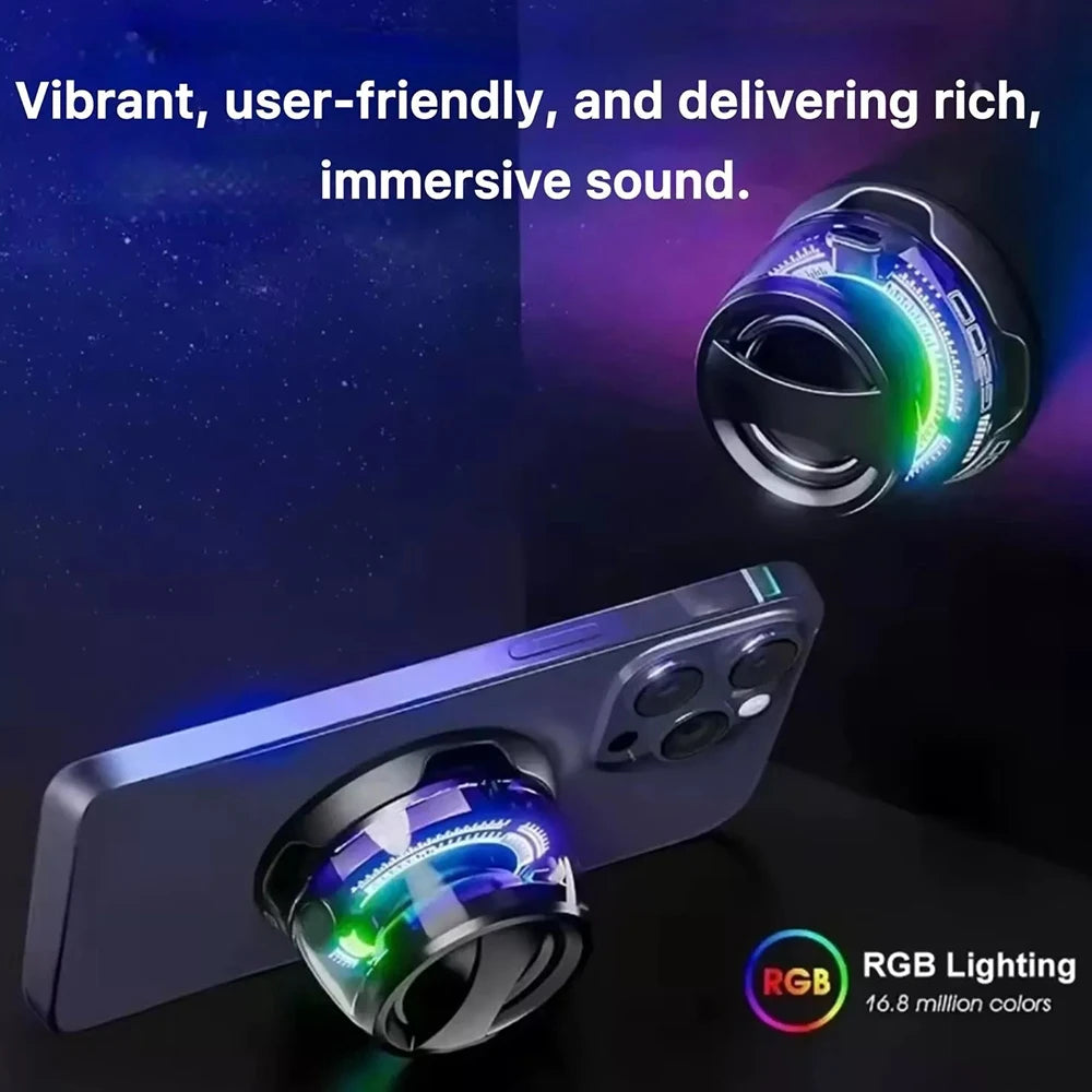 Tragbarer Bluetooth 5,3 Lautsprecher G200 mit RGB-Beleuchtung, magnetischer Mini-HD-Lautsprecher, 6 Stunden Musikplayer, magnetische Telefonhalterung  