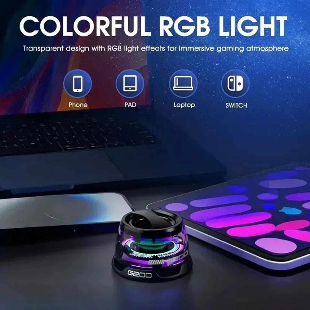 Tragbarer Bluetooth 5,3 Lautsprecher G200 mit RGB-Beleuchtung, magnetischer Mini-HD-Lautsprecher, 6 Stunden Musikplayer, magnetische Telefonhalterung  