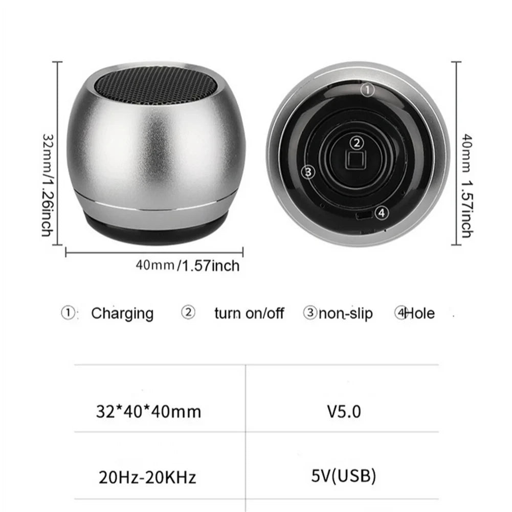 Altavoz Bluetooth portátil HiFi metal