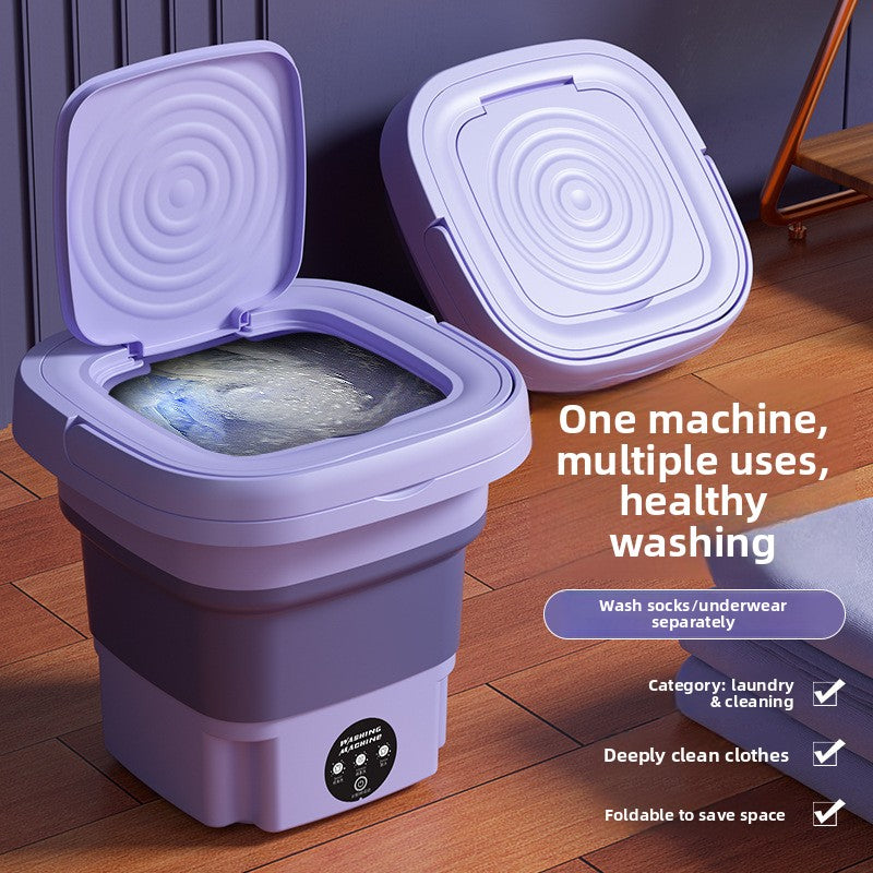 Lavadora Mini Automática 9L Plegable con Luz Azul Antibacteriana