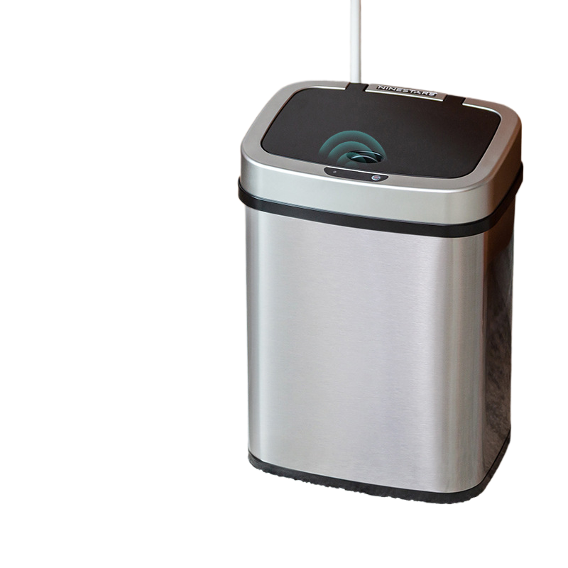 Paperera intel·ligent d'acer inoxidable amb sensor de moviment