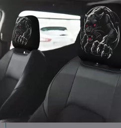 Capa de Encosto de Cabeça com Estampa de Caveira Preta para Carro, Estilo Elástico Universal, Divertida e Interessante
