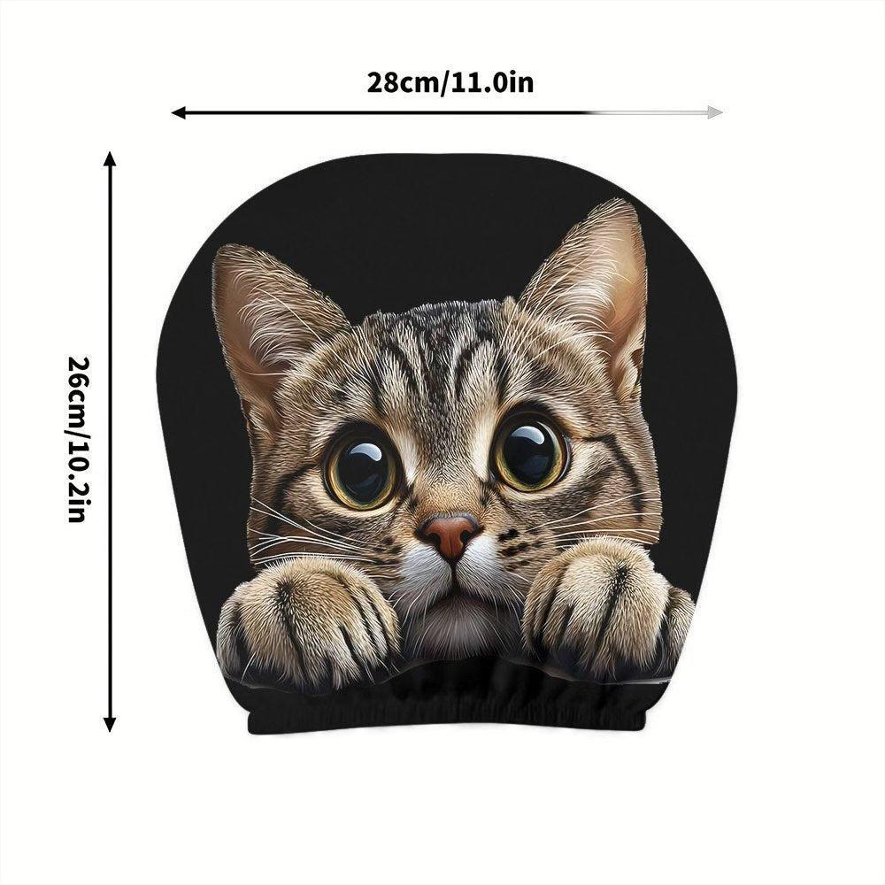 Capa de Encosto de Cabeça com Estampa de Caveira Preta para Carro, Estilo Elástico Universal, Divertida e Interessante
