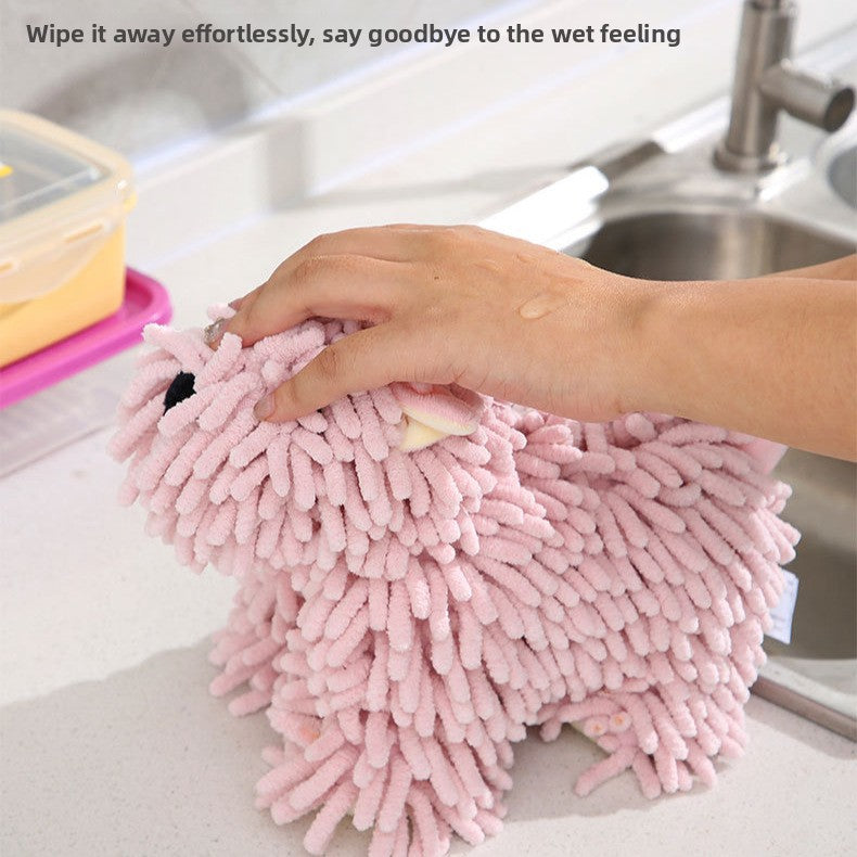 Toalla de Mano Cachorro Chenilla – Suave, Absorbente y Decorativa