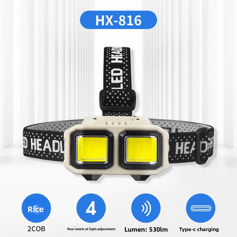 Linterna Frontal LED Recargable Impermeable Manos Libres