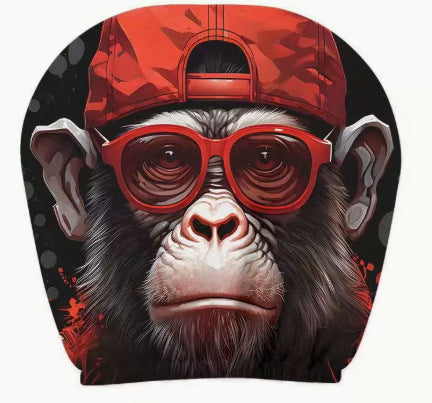 Capa de Encosto de Cabeça com Estampa de Caveira Preta para Carro, Estilo Elástico Universal, Divertida e Interessante