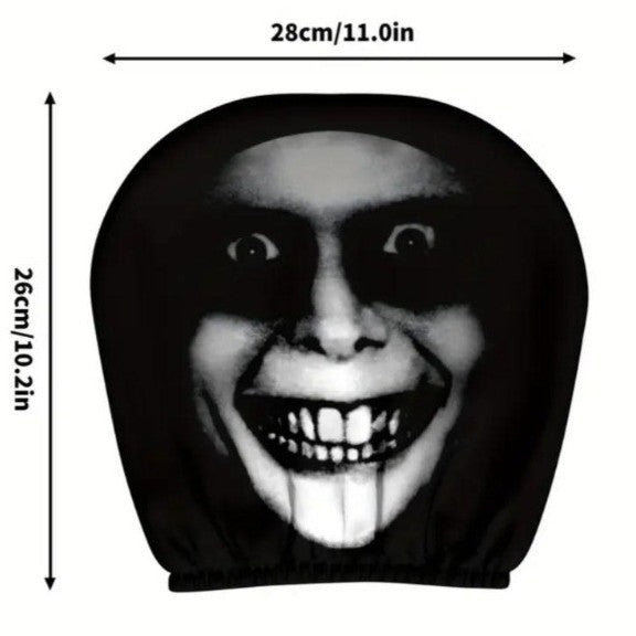 Funda de Reposacaps amb Estampat de Crani Negre, Estil Elàstic Universal, Divertida i Interessant, Cobreix-caps Universal